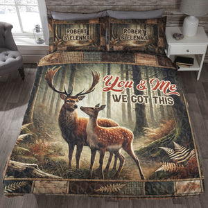 Personalized Gifts For Deer Couple Lover Quilt Bed Set 02xqti080125 - Blanket - GoDuckee