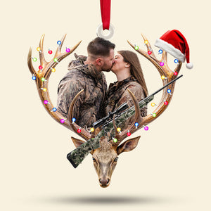 Custom Photo Gifts For Hunting Couple Ornament Christmas 03OHTI191124 - Ornament - GoDuckee