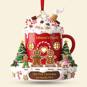 Gingerbread Family Ornament - Personalized Gift For Family Christmas Ornament 01HYTI311025 - Ornament - GoDuckee