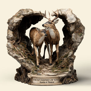 Deer Couple Plaque - Personalized Gifts For Couple 04tgti090625 - Shaped Plaques - GoDuckee