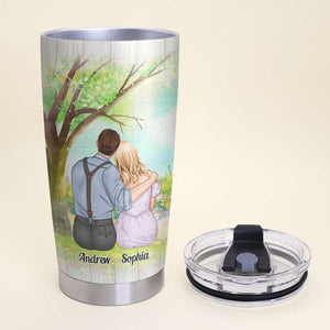 My Favorite Place In All The World Is Next To You, Personalized Couple Tumbler - Tumbler Cup - GoDuckee