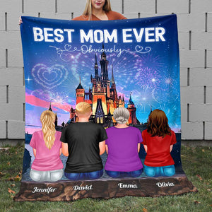 Best Mom Ever Obviously, Personalized Blanket, Gifts For Mom Gifts For Grandma (UP TO 4 MEMBERS) - Blanket - GoDuckee