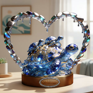 Ocean Turtle Acrylic Plaque - Personalized Gift For Grandma/Mom 05TGTI090226 - Shaped Plaques - GoDuckee