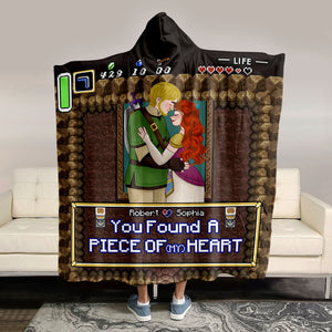 Personalized Gifts For Couple Hooded Blanket, You Found A Piece Of Heart 06TGTI091124HG - Blanket - GoDuckee