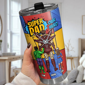 Super Dad, Nutrition Facts Personalized Tumbler, Father's Day Gift, Birthday Gift For Dad - Tumbler Cup - GoDuckee