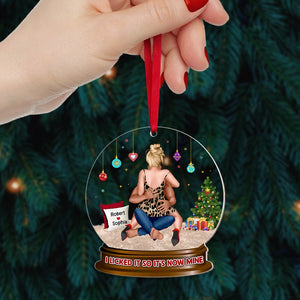 I Licked It So It's Now Mine Personalized Ornament, Christmas Gift For Couple - Ornament - GoDuckee