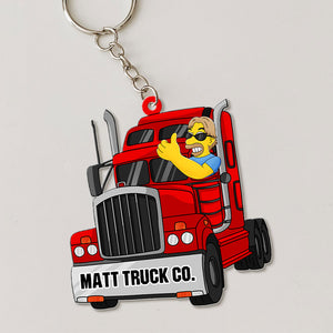 Personalized Gifts For Truck Driver Keychain, Badass Trucker 04qhti120724hg - Keychains - GoDuckee