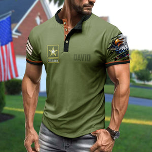 Personalized Gifts For Veteran Button Men's Short Sleeves 01toti010724 - Shirts - GoDuckee