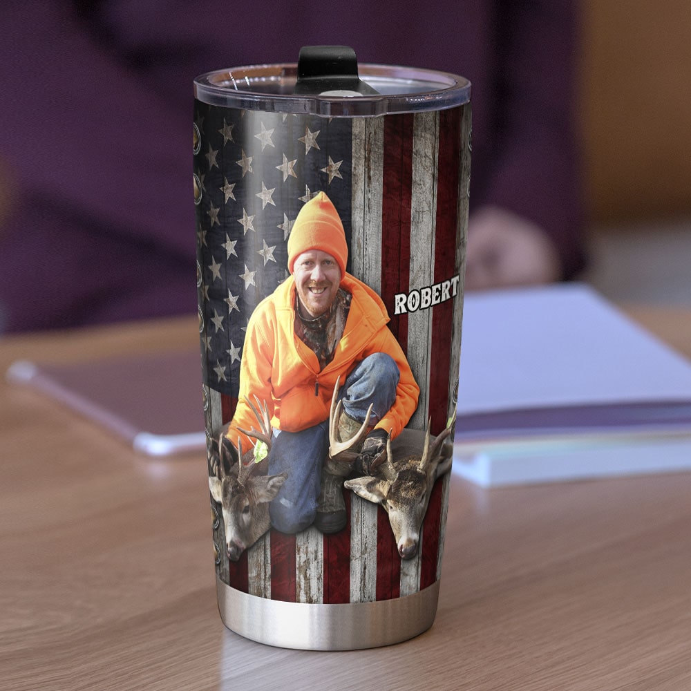 Father's Day Gift Idea Custom Tumbler Best Buckin Dad Ever Hunting