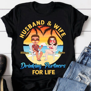 Couple, Drinking Partners For Life, Personalized Tshirt, Gift For Couple - Shirts - GoDuckee