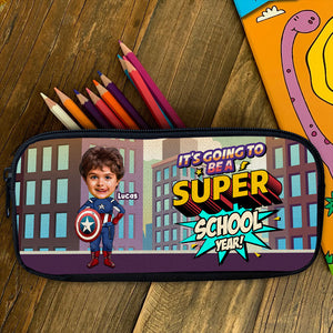 Custom Photo Gifts For Kids Pencil Case, Kid In Superhero Costume 02nati190724 - Pencil Case - GoDuckee