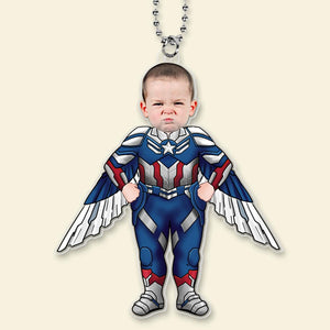 Custom Photo Gifts For Kids Car Ornament Power Hero 04NATI010224 - Ornaments - GoDuckee