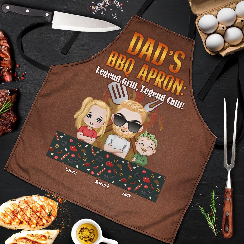 Personalized Gifts For Father Aprons Dad's BBQ - Aprons - GoDuckee