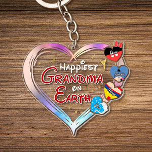 Personalized Gifts For Grandma Keychain Happiest Grandma on Earth 02QHTI060324 - Keychains - GoDuckee