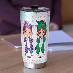 Bestie Thank You For Being Crazy Af - Personalized Tumbler - Unicorn Besties Tumbler - Gift For Friends - Tumbler Cup - GoDuckee