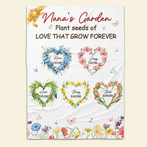 Personalized Gifts For Mom Blanket, Birth Moth Flower Heart 03qhti280325 - Blanket - GoDuckee