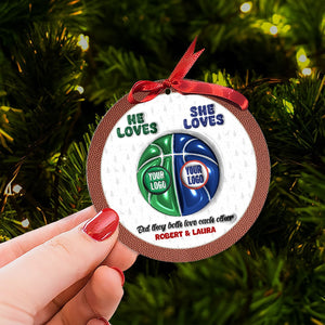 Personalized Gifts For Basketball-loving Couple Christmas Ornament 01huti101024 - Ornament - GoDuckee