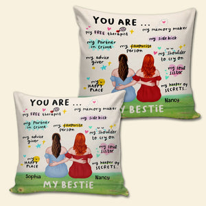 Personalized Pillow Gift For Friend, You Are My Free Therapist, Partner In Crime, Favorite Person,... - Pillow - GoDuckee