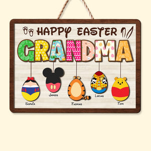 Personalized Gifts For Grandma Wood Sign Happy Easter 01HTTI150224 - Wood Signs - GoDuckee