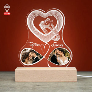 Couple, Together & Forever, Custom Photo 3D Led Light, Valentine Gift, Couple Gift - Led Night Light - GoDuckee