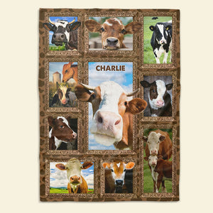 Highland Cow - Personalized Photos Collage Blanket 051qhti311224 - Blanket - GoDuckee