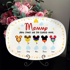 Personalized Gifts For Mom Resin Plate Mommy You Take Us To Cloud Nine 03KATI130324 - Plates - GoDuckee