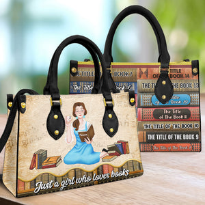 Personalized Gifts For Book Lovers Leather Bag Just A Girl Who Loves Books - Leather Bags - GoDuckee