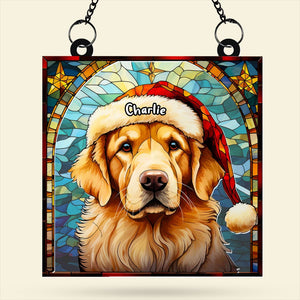 Personalized Christmas Gifts For Dog Lovers Suncatcher Ornament Golden Retriever 04huti090924 - Ornament - GoDuckee