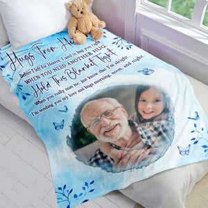 Custom Photo Heaven Gift Blanket Hugs From Heaven - Blankets - GoDuckee