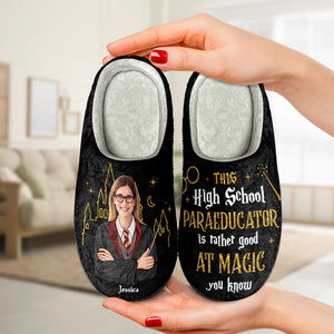 Personalized Gifts For Teachers Home Slippers Teacher is Rather Good 01HTTI180124TM - Shoes - GoDuckee