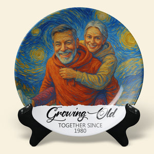 Happy Couple Round Plate - Custom Photo Gifts For Couple 02nati160725 - Ceramic Round Plate - GoDuckee