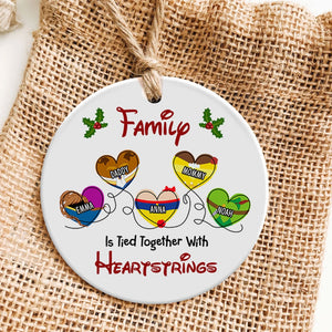 Personalized Gifts For Family Ornament, Tied Together With Heartstrings 01qhti261024 - Ornament - GoDuckee