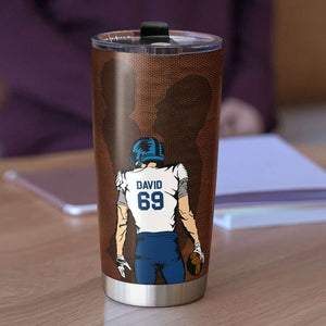Football Dad Who Believed In Him First Personalized Tumbler, Father's Day Gift, Gift For Dad - Tumbler Cup - GoDuckee