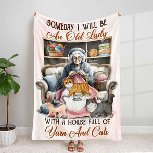 Personalized Gifts For Knitting Cat Lady Blanket 01QHTI040924 - Blanket - GoDuckee