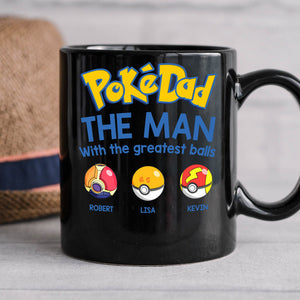 The Man With The Greatest Balls Personalized Black Mug-Gift For Dad-3OHDT010623 - Coffee Mug - GoDuckee
