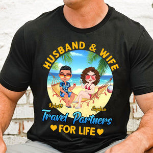 Husband And Wife, Travel Partners For Life, Gift For Couple, Personalized Shirt, Summer Travel Couple, Summer Gift - Shirts - GoDuckee