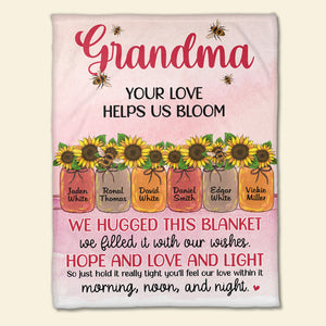 Your Love Helps Us Bloom, Personalized Blanket, Gifts For Grandma, 11HUDT110423 - Blanket - GoDuckee