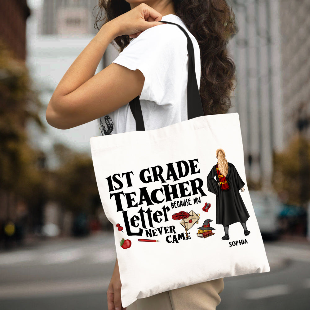 Teacher Letter Because My Never Came, Personalized Tote Teacher Bag 04HUDT300623TM - Tote Bag - GoDuckee
