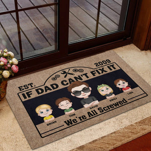 If Dad Can't Fix It Personalized Door Mat, Gift For Dad - Doormat - GoDuckee