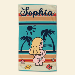 Salty Lil's Beach, Personalized Beach Towel, Gifts For Best Friend - Beach Towel - GoDuckee