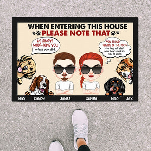 You Should Beware Of The Dogs Personalized Door Mat, Gift For Dog Lovers - Doormat - GoDuckee