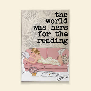 The World Was Her For The Reading Personalized Canvas Print Gift For Book Lovers - Poster & Canvas - GoDuckee