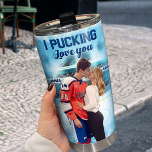 I Love You To The Rink And Back, Couple Gift, Personalized Tumbler, Hockey Couple Tumbler - Tumbler Cup - GoDuckee