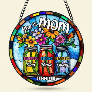 Personalized Gifts For Mom Stained Glass 02huti220325 - Ornament - GoDuckee
