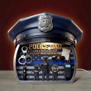 Police Dad and Kids Acrylic Light Box - Personalized Gifts For Dad 05tyti050526 - Light Box - GoDuckee