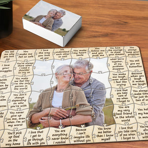 Couple Gift, Personalized Wood Puzzle, Couple Custom Image Wood Puzzle - Wood Sign - GoDuckee