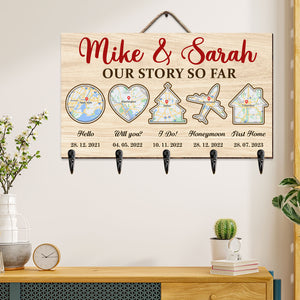 Personalized Gift For Couple Wood Key Hanger 02OHTI210624 - Wood Sign - GoDuckee