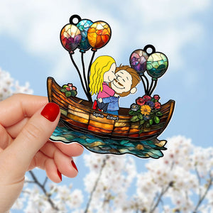 Personalized Gifts For Couple Suncatcher Ornament 03xqti121224hg - Ornament - GoDuckee