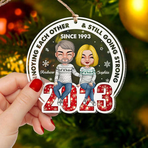 Annoying Each Other & Still Going Strong, Personalized Acrylic Ornament, Christmas Gifts For Couple 02ACDT190823HH - Ornament - GoDuckee