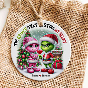 Personalized Christmas Gifts For Couple Ceramic Ornament 04KATI020824 - Ornament - GoDuckee